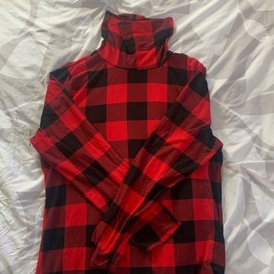 Plaid Turtle Neck